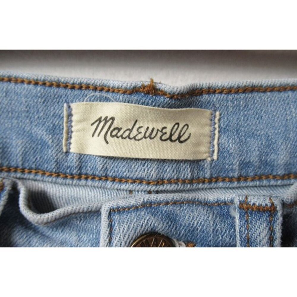 Madewell Shorts Woman's 26 Blue Light Wash Relaxed High Rise Denim Fringe Shorts - Picture 2 of 6